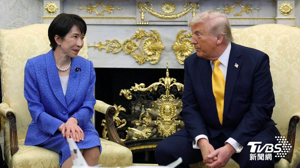 美國總統川普19日在白宮會見來訪的日本首相高市早苗。（圖／達志影像美聯社）
