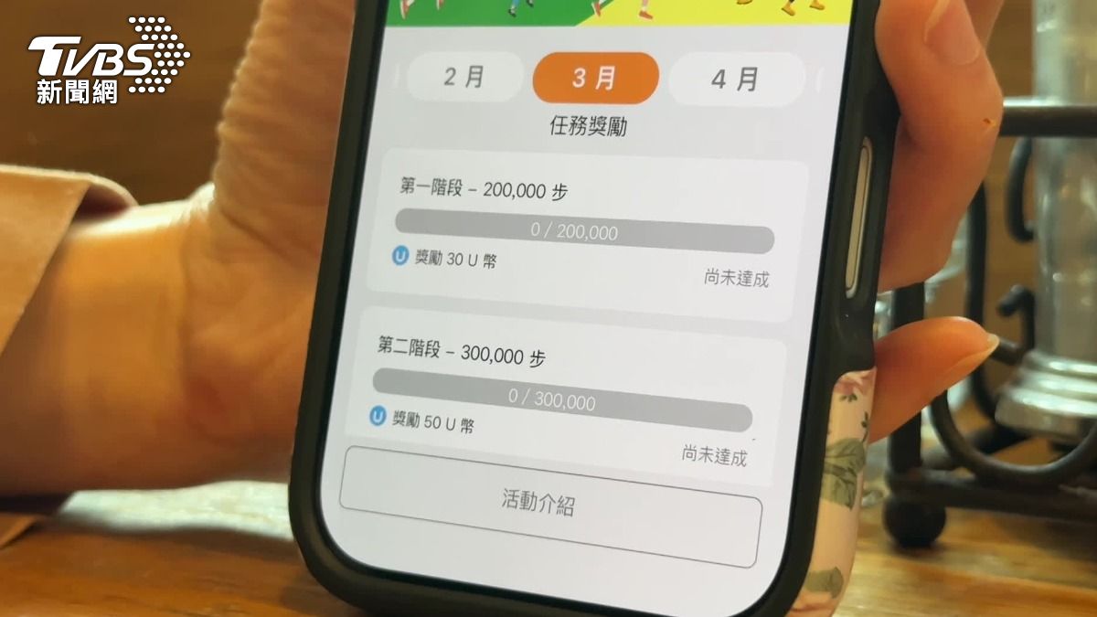 運動APP日走一萬步，就有金幣能折抵運動費。（圖／TVBS）