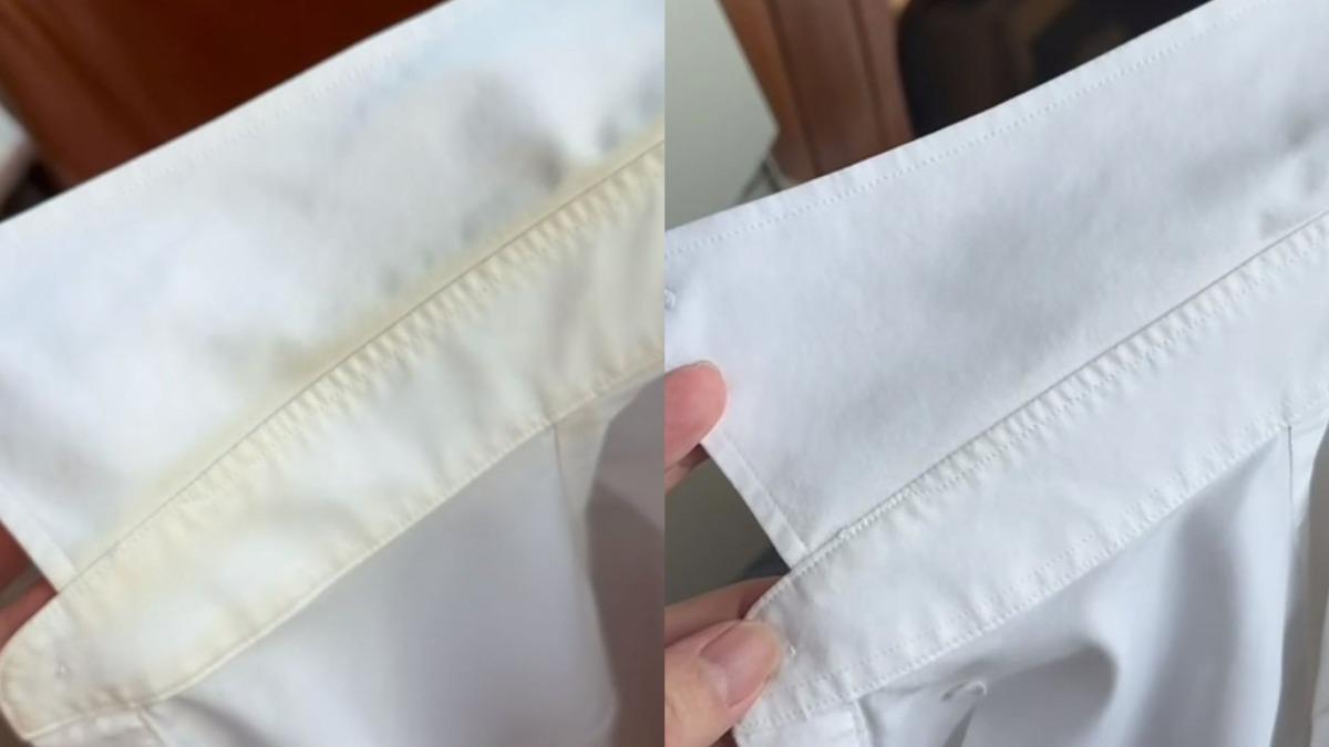 漂白水也沒用!白襯衫領口發黃先別丟 乾洗店靠「這2物」秒洗白