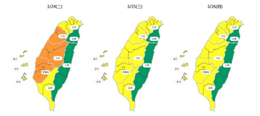 天氣-氣象-一週天氣-天氣預報-氣象預報-鋒面-微弱鋒面-降雨-高溫-空氣品質
