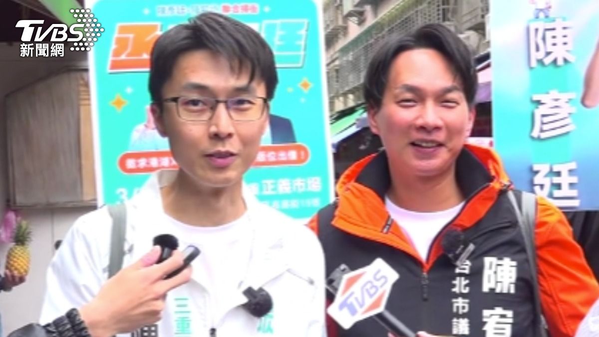 陳彥廷首戰市場略顯生疏！　陳宥丞親授經驗。（圖／TVBS）