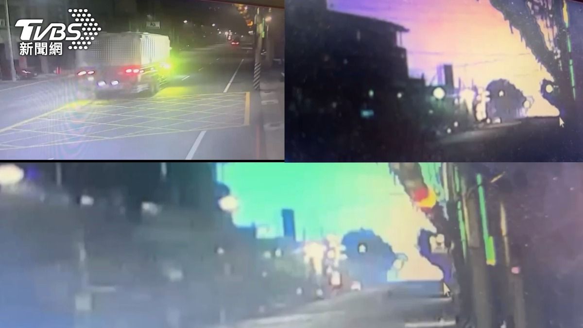 車輛撞擊高壓電力設施後瞬間產生劇烈火光與爆閃,伴隨巨大聲響,造成周邊住戶驚嚇不已。(圖/TVBS)