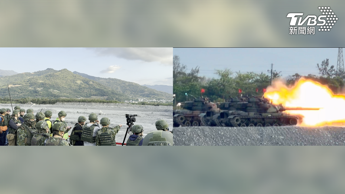 M60A3戰車、155榴砲接連開火。這次操演不只打固定靶，更著重「動對靜」射擊與快速部署（圖／TVBS）