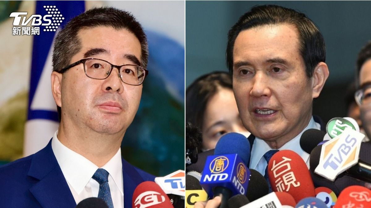 前總統馬英九（右）與國民黨副主席蕭旭岑（左）。（圖／潘建樺攝、TVBS）