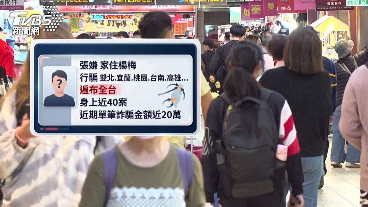 警方透露張姓嫌犯足跡遍布全台,過去總詐騙金額已經突破百萬。(圖/TVBS)