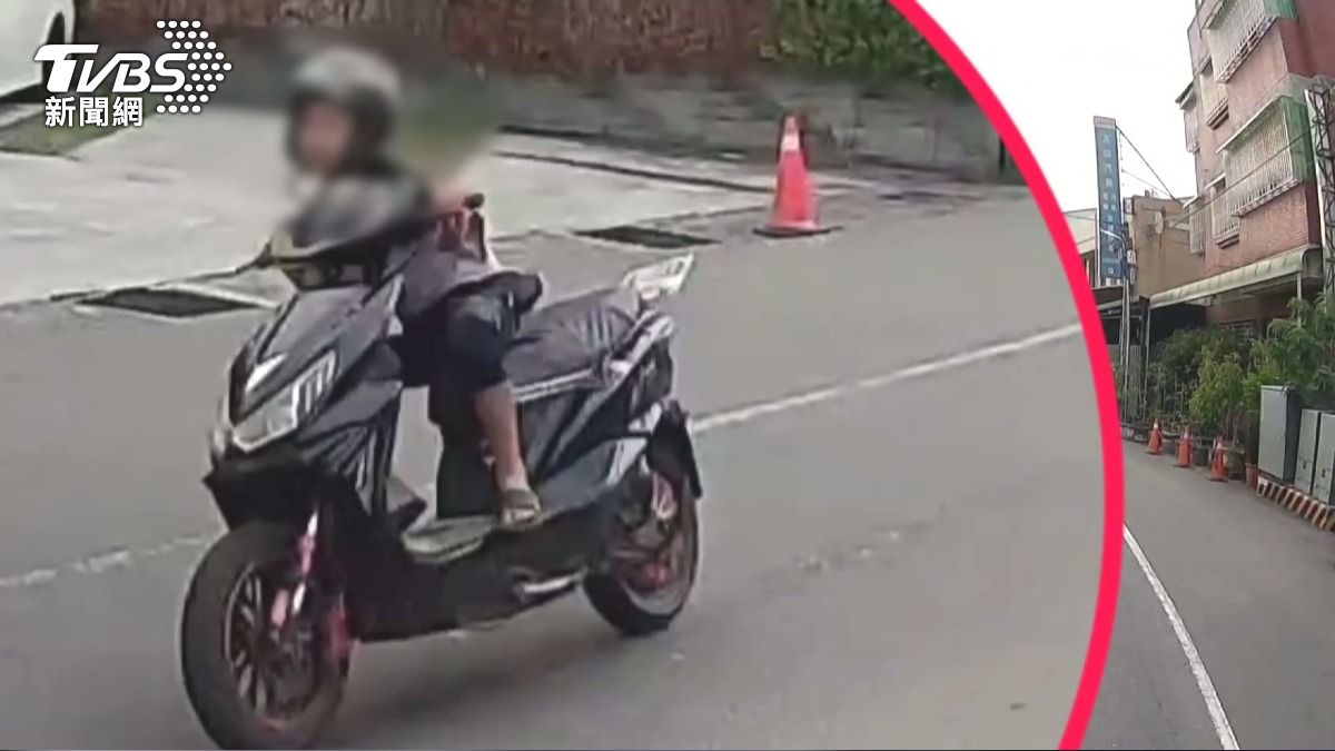 台中驚見稚嫩臉龐飆車！11歲男童壓車過彎　騎無牌車四處竄。(圖／TVBS)
