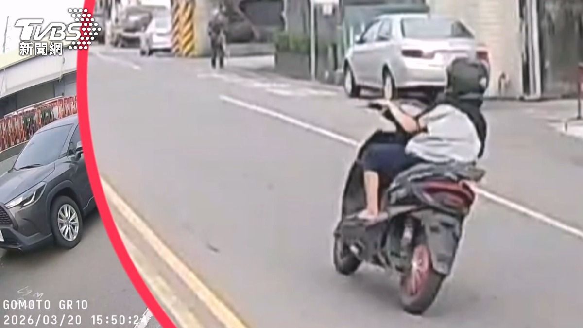11歲童馬路狂飆壓車過彎！騎無牌車「呸來呸去」警循線開罰。(圖／TVBS)