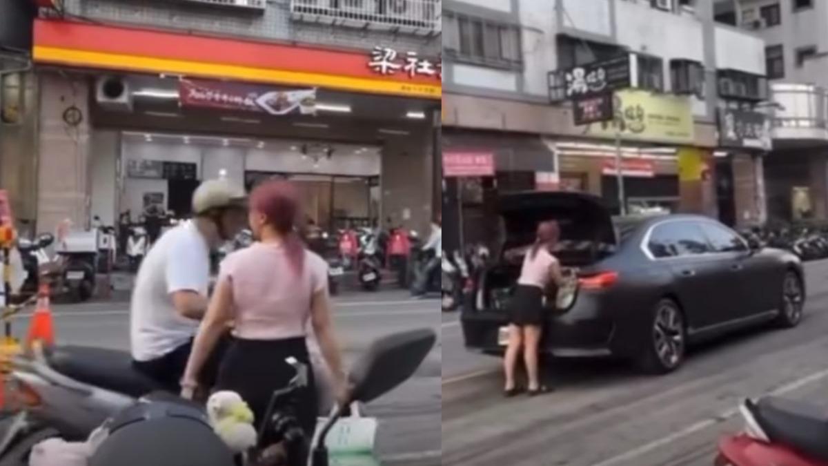 路中央施工處當停車場!台中女買飲料閃燈違停 重罰1200