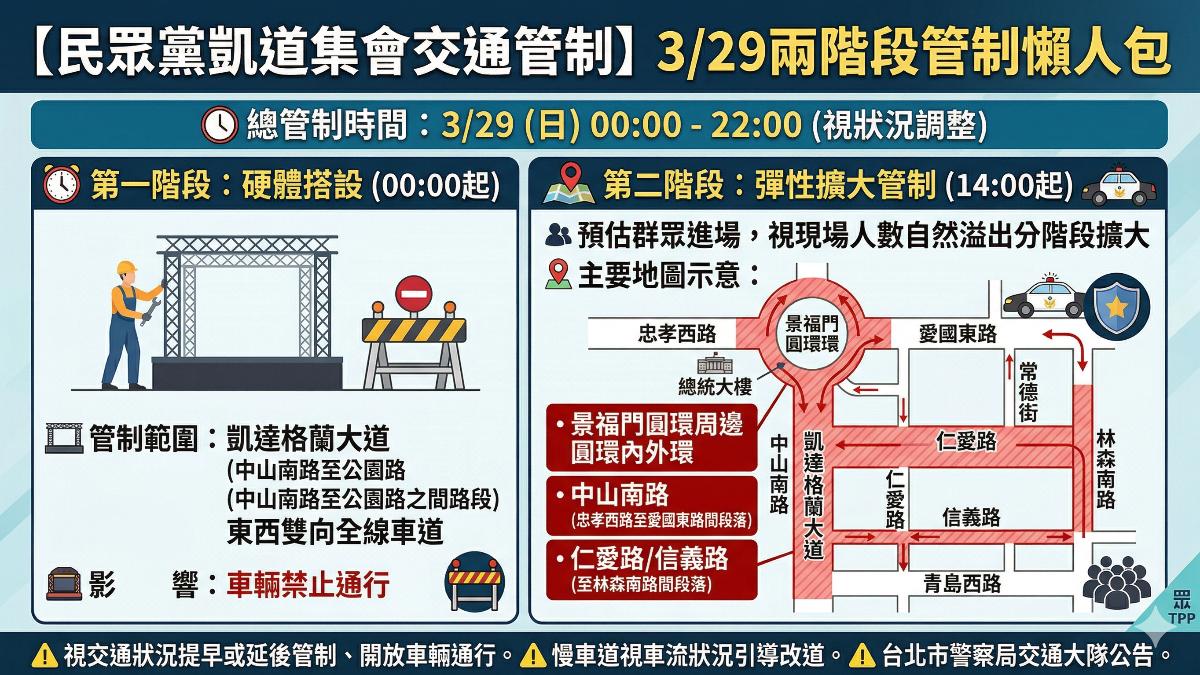 329集會交通管制圖。(圖/AI生成圖)