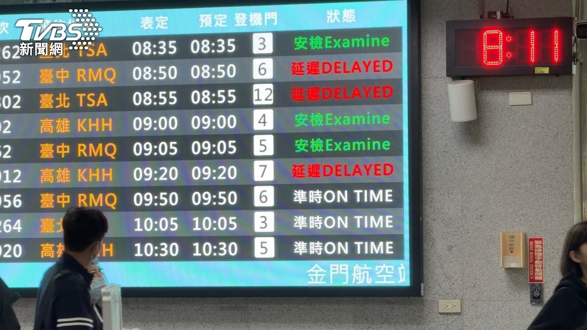 金門航空站部分航班也受濃霧影響。(圖/程子奕攝)