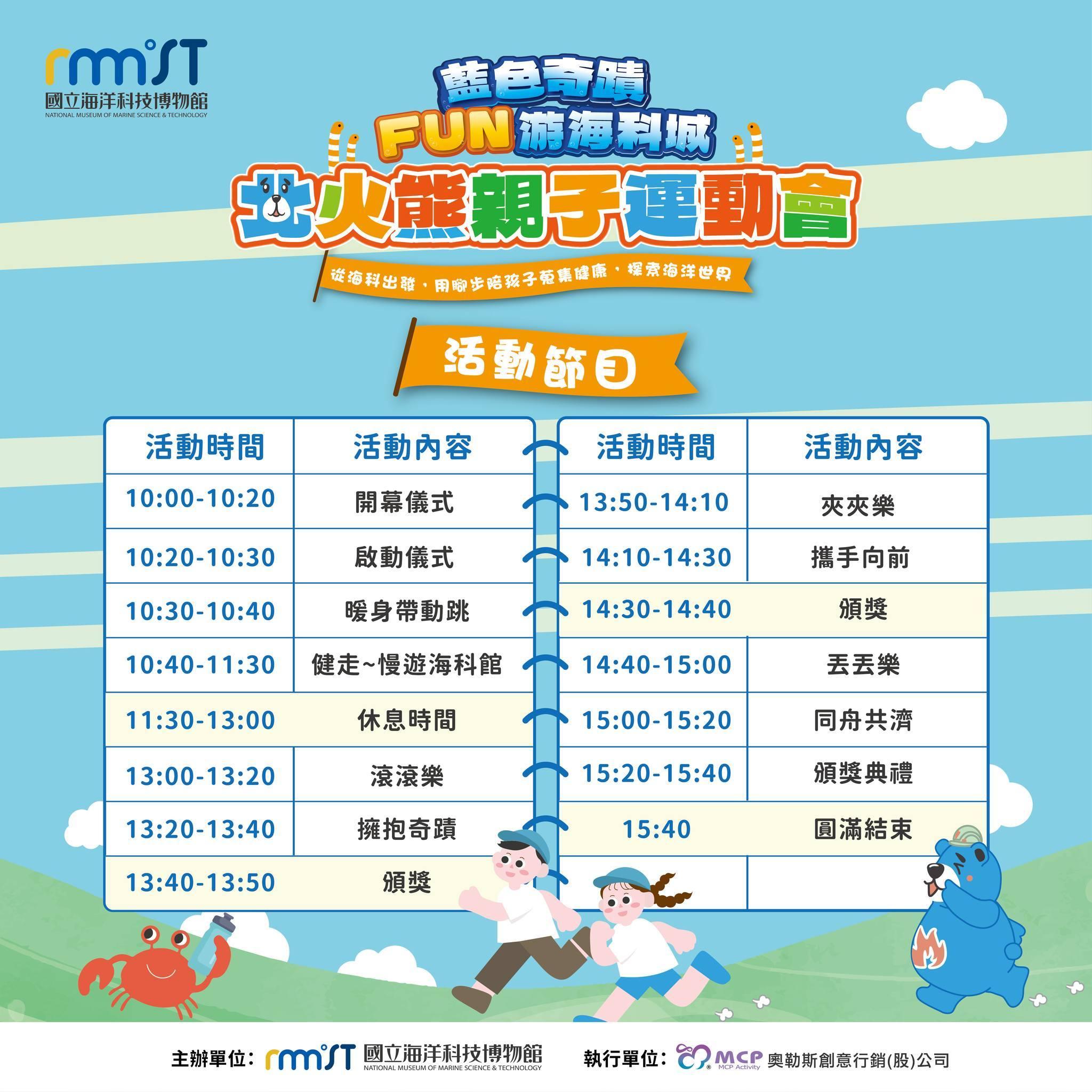 基隆海科館親子運動會流程。(圖/基隆海科館提供)