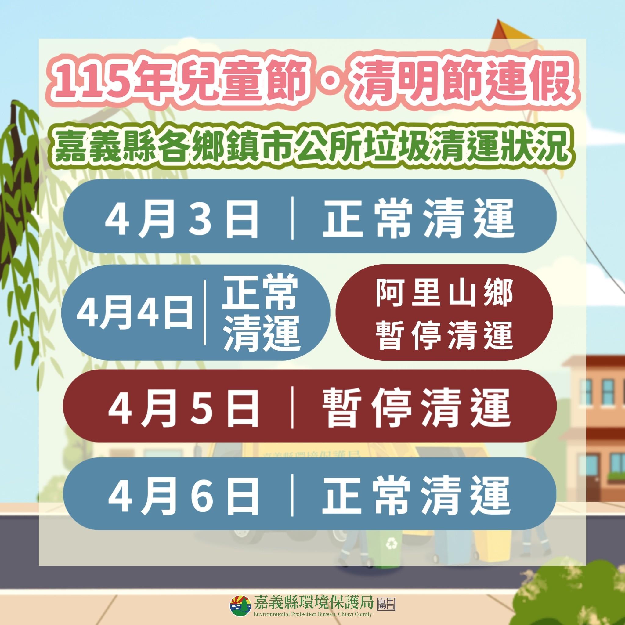 清明連假垃圾車-今天有垃圾車嗎-垃圾車時間查詢-清明節有垃圾車嗎