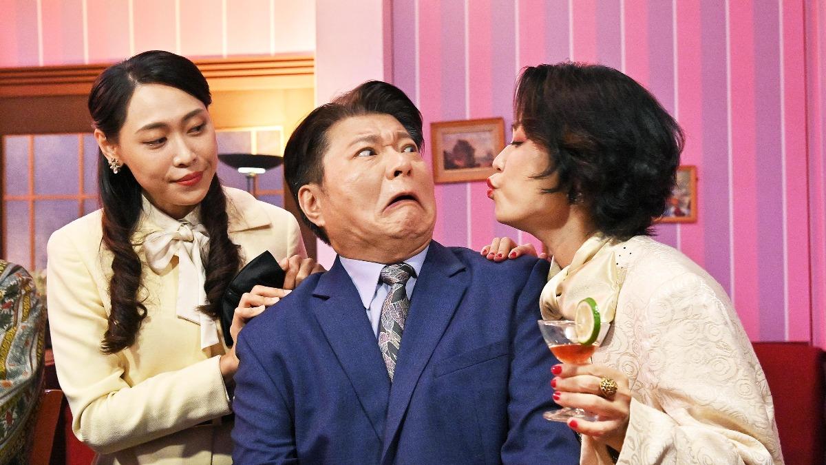 陳文山（中）戲裡的大、小老婆黃婕菲（右）、蔡宜君登門逮人。（圖／台視提供）