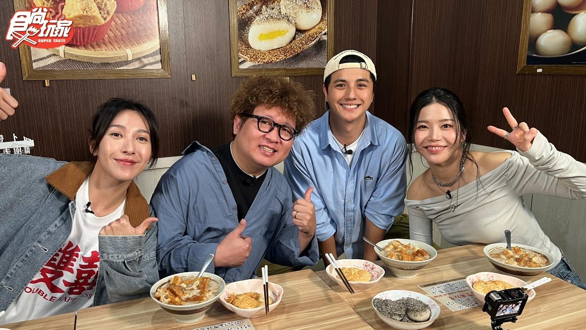 頌樂（右）首次體驗花生油條湯、燒麻糬。（圖／TVBS）