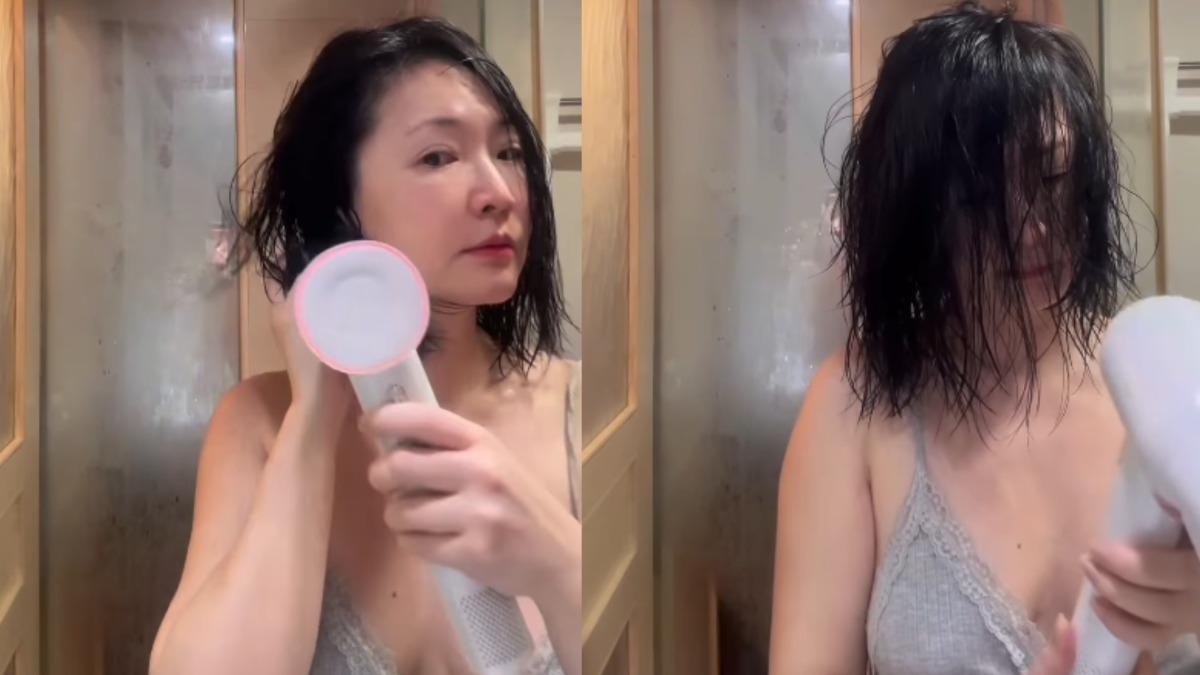 王俐人吹頭髮吸引網友目光。(圖/翻攝自王俐人IG)