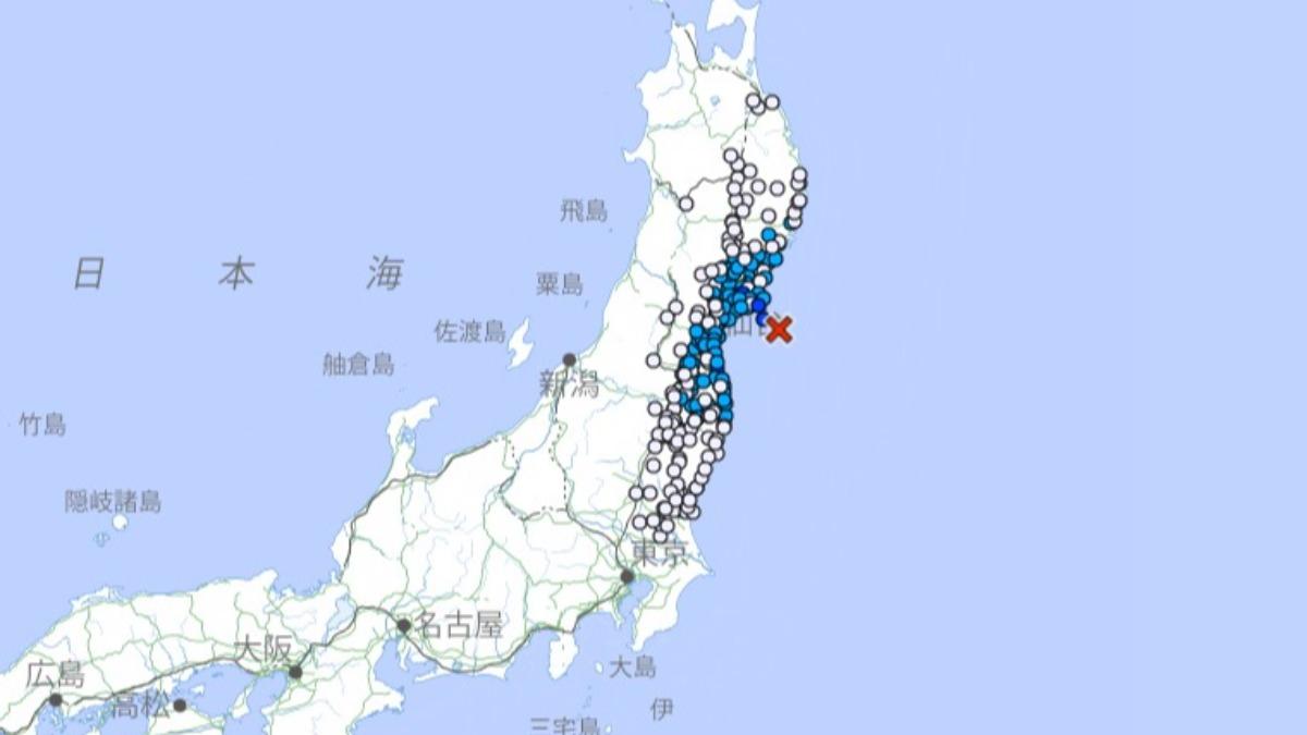 快訊/日本宮城近海爆規模4.8地震!最大震度3 多地有感