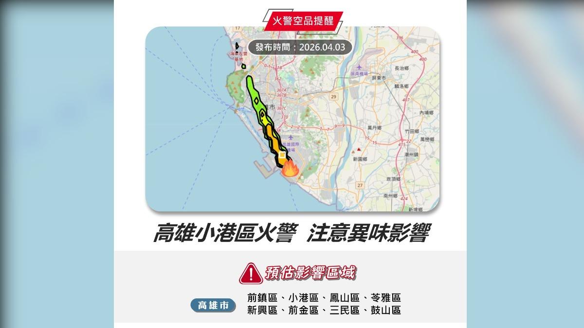 環保局發布空品警訊。(圖/翻攝自臉書「高雄市環保局」)