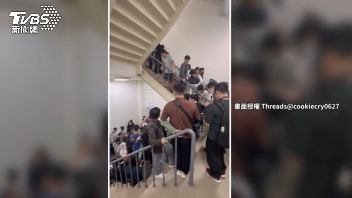 日本動畫「超時空輝耀姬」快閃店，今(3)天在台北三創園區登場，不過現場卻沒有規劃排隊動線。（圖／來源Threads@cookiecry0627）