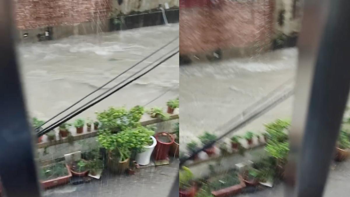 暴雨下整夜!苗栗民宅「排水溝暴漲」變小河 網憂:颱風天怎辦
