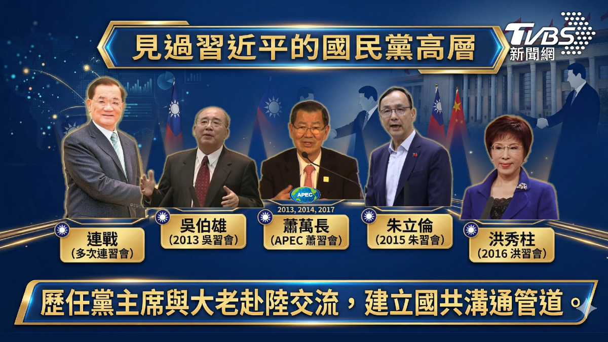 許多國民黨大咖都曾會晤過習近平。（圖/TVBS)