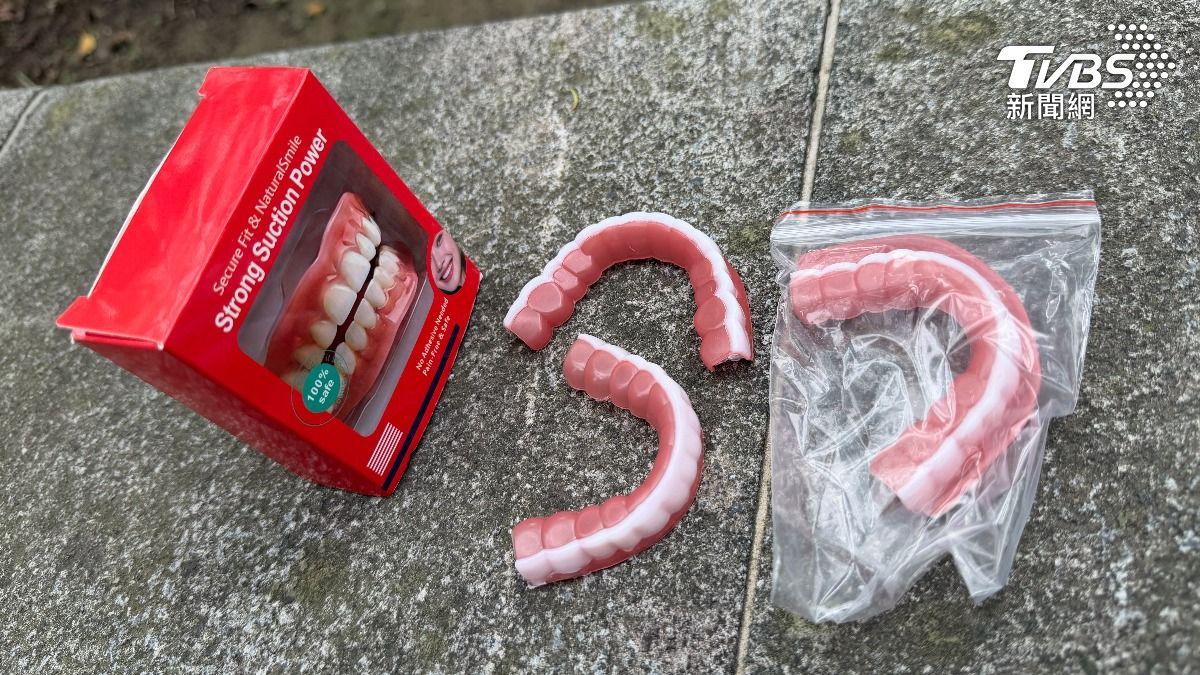 民眾在抖音看見假牙廣告，購買後發現實品差很大，指控詐騙。 (圖／TVBS)