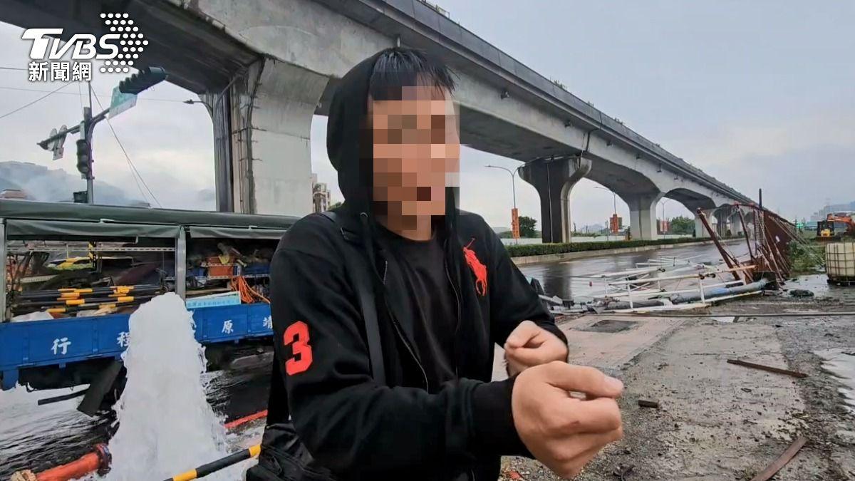 肇事駕駛稱折甘蔗失控。(圖/施協源攝)