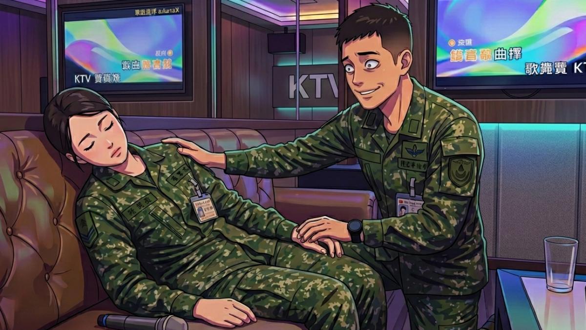 一名男士官長趁女下屬酒醉，竟對她毛手毛腳。（示意圖，與本案無關／AI協作）