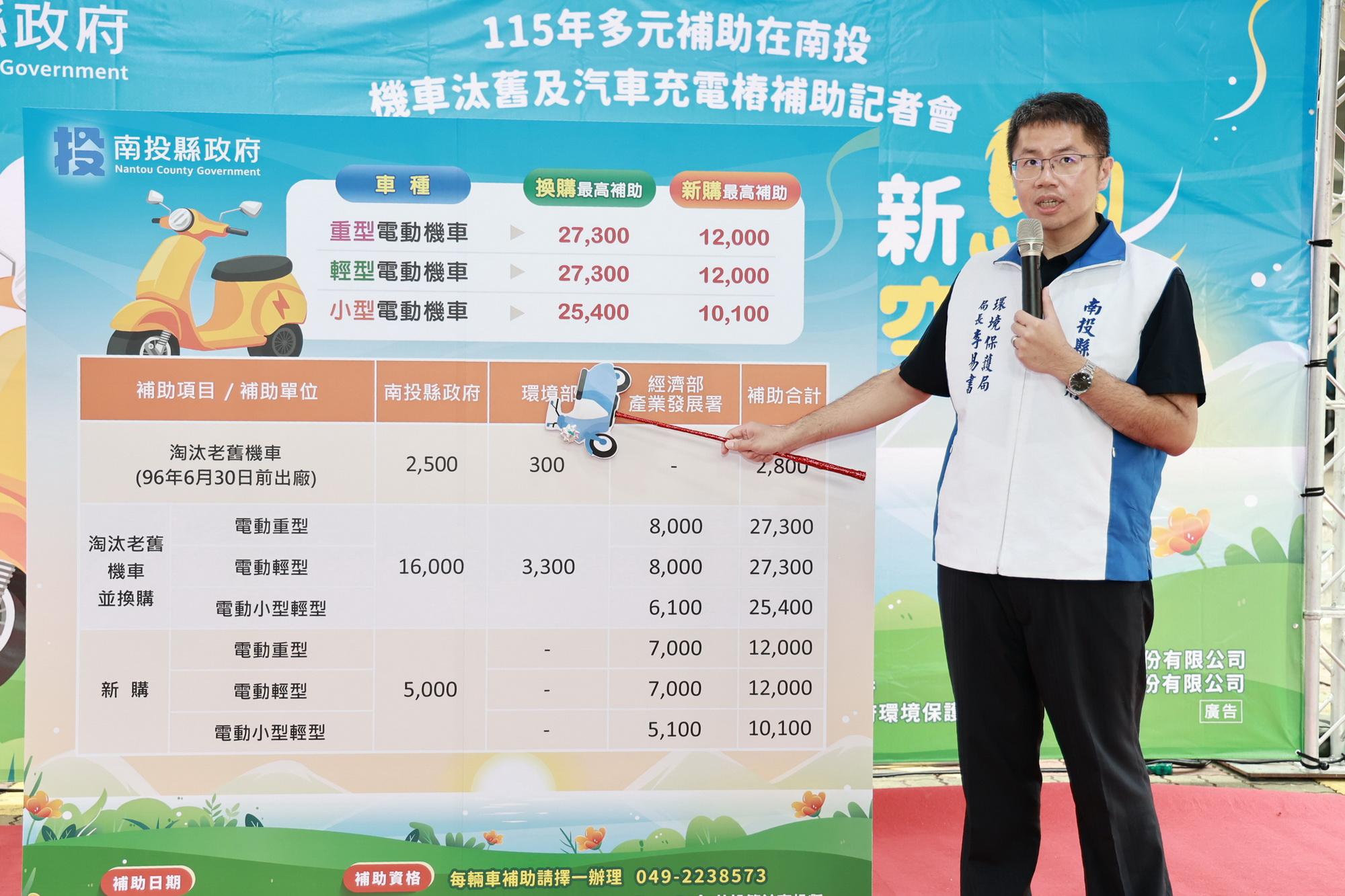 政府發錢-南投電動機車補助-電動汽車補助-汽車充電樁補助-機車汰舊換新補助