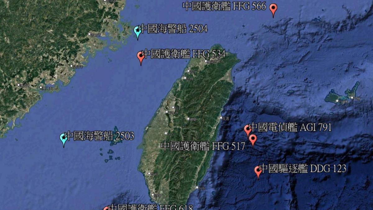 海委會主委管碧玲貼出共艦圍台圖開轟國民黨。（圖／翻攝自管碧玲臉書）