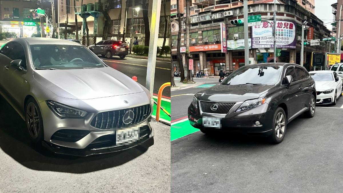 新莊一處停車場常有駕駛將車輛停放在車格外，藉此規避計費。（圖／民眾提供）