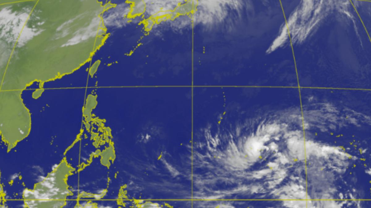 熱帶性低氣壓9日17時50分所處位置。(圖/翻攝自氣象署)