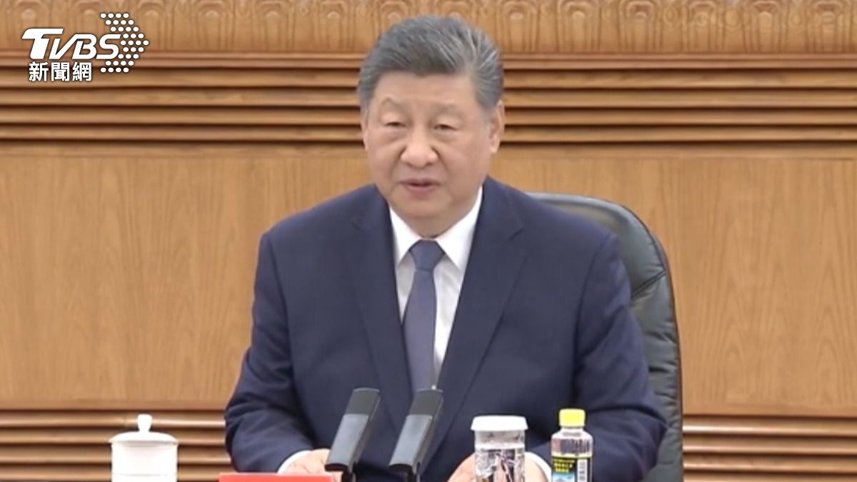 習近平致詞強調中華民族偉大復興，對兩岸走親走近充滿信心。（圖／TVBS）