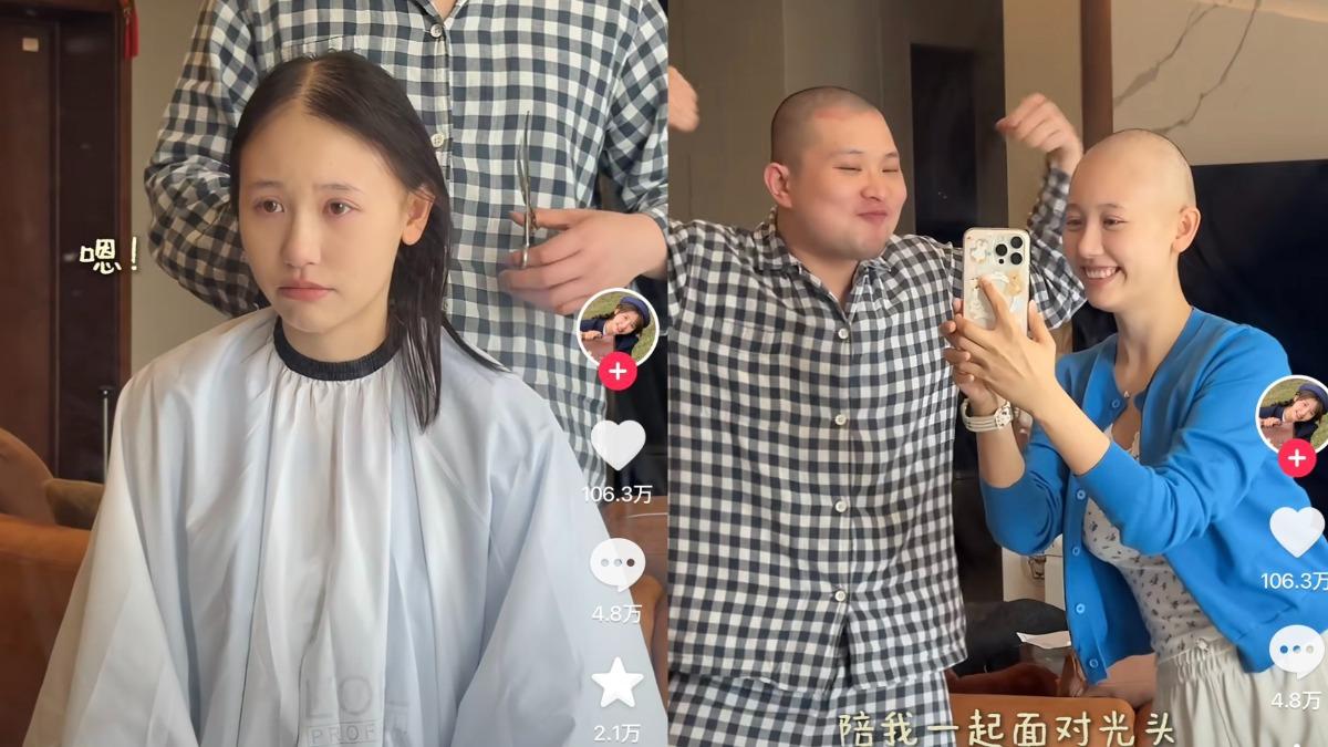 31歲正妹網紅「淋巴癌3期」！淚崩剃髮抗癌　老公也理光頭逼哭網