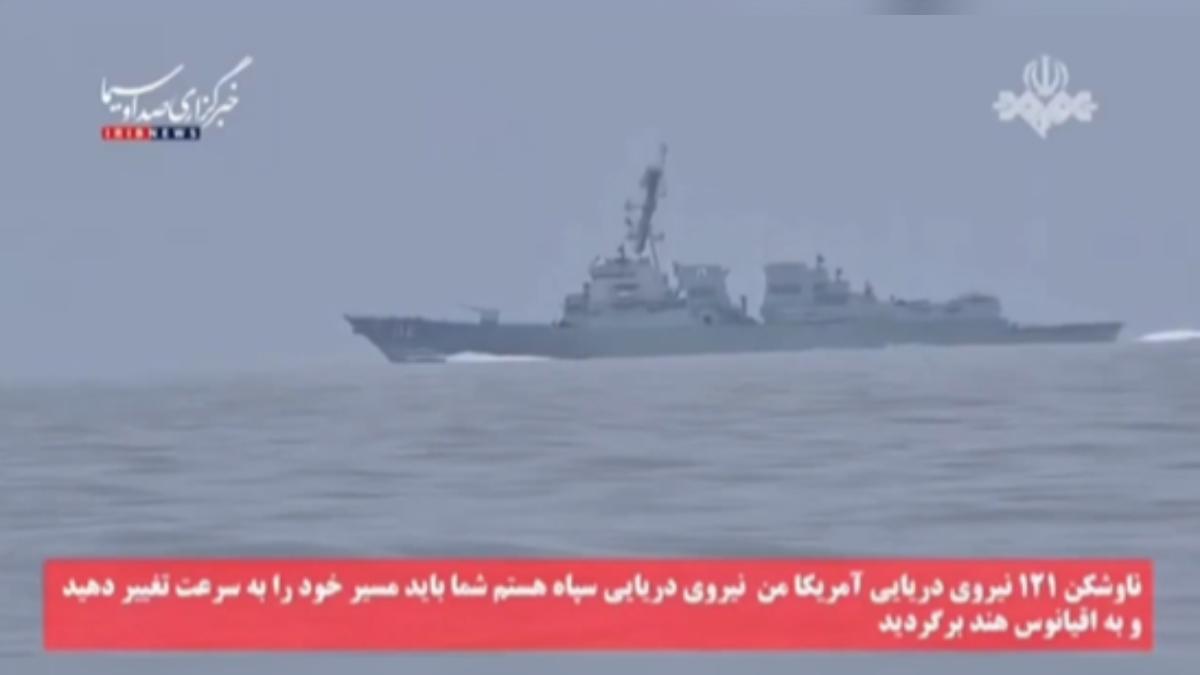 伊朗官媒公佈與美軍荷姆茲海峽對峙畫面(圖/IRIB)