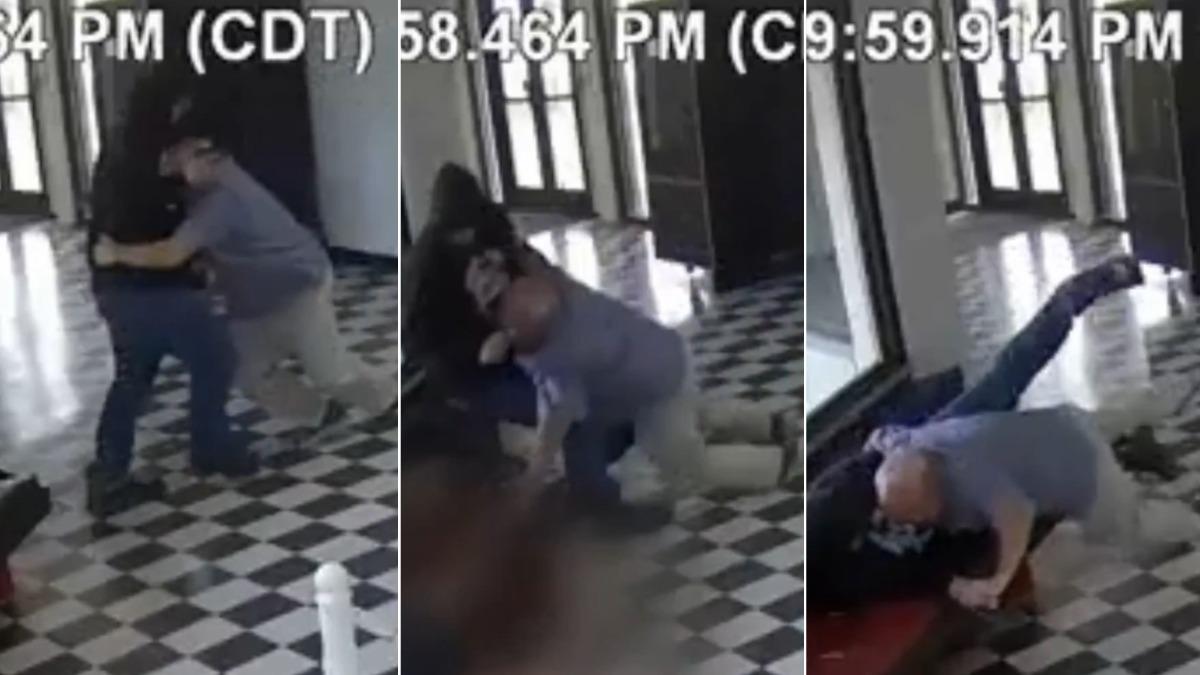持槍男子闖入美高中!校長「飛撲壓制」腿部中彈 英勇畫面曝光