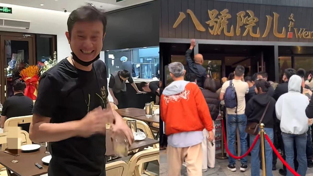 文章的麵店大排長龍。(圖/翻攝自微博)