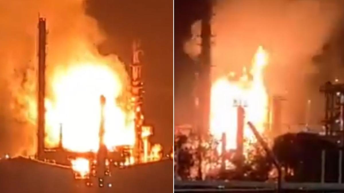 澳洲煉油廠深夜大爆炸！　60公尺火柱「直竄天際」震撼畫面曝