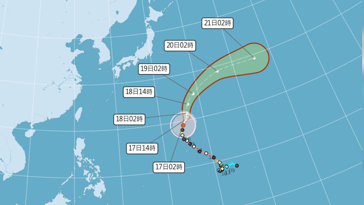 辛樂克持續減弱中。(圖/中央氣象署)