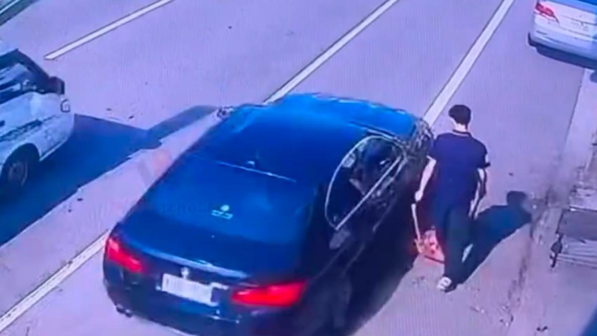 生死一瞬間!彰化違規超車他差一吋遭撞飛 手上畚箕成碎片