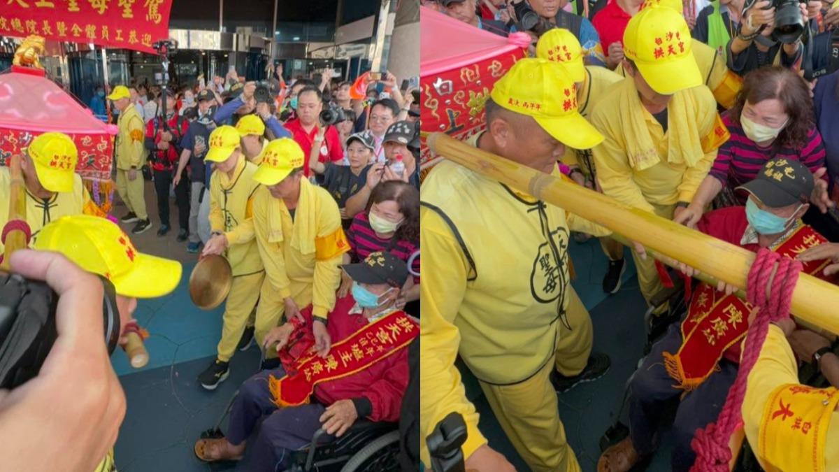 白沙屯媽祖賜福！「甩尾衝醫院」顯靈　86歲爐主住院中淚迎