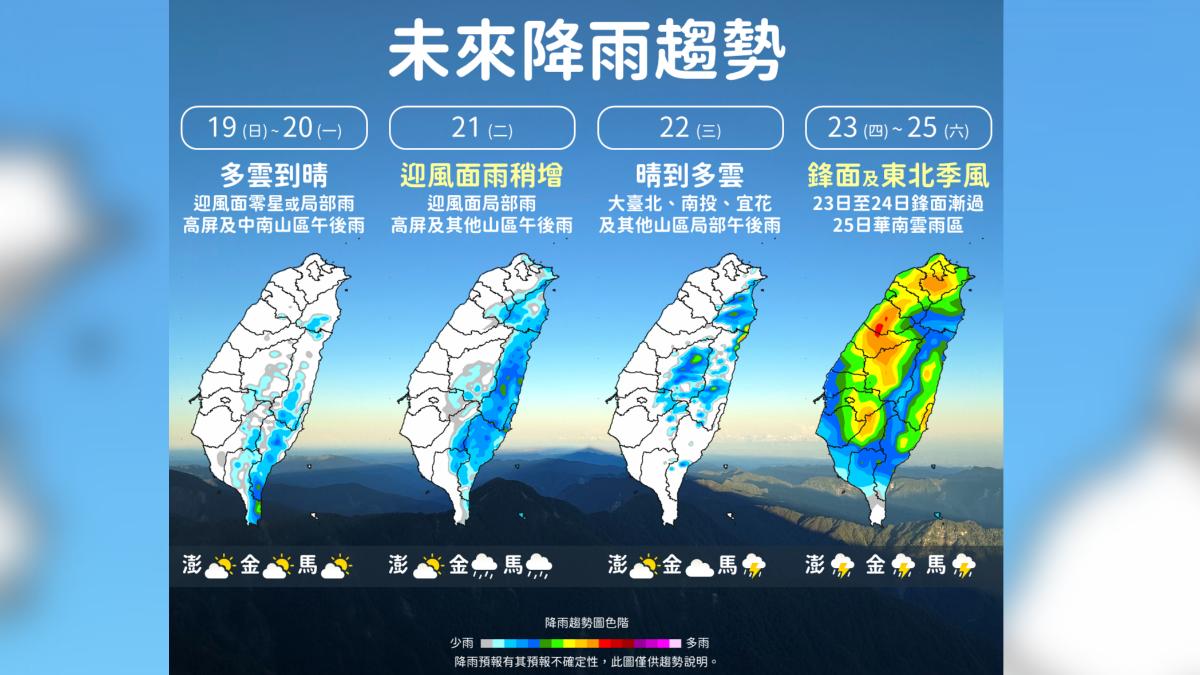 天氣/鋒面+東北季風再襲 週四變天「雨區看這」