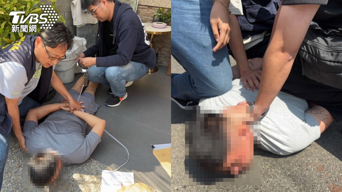 犯嫌遭警方壓制。(圖/TVBS)