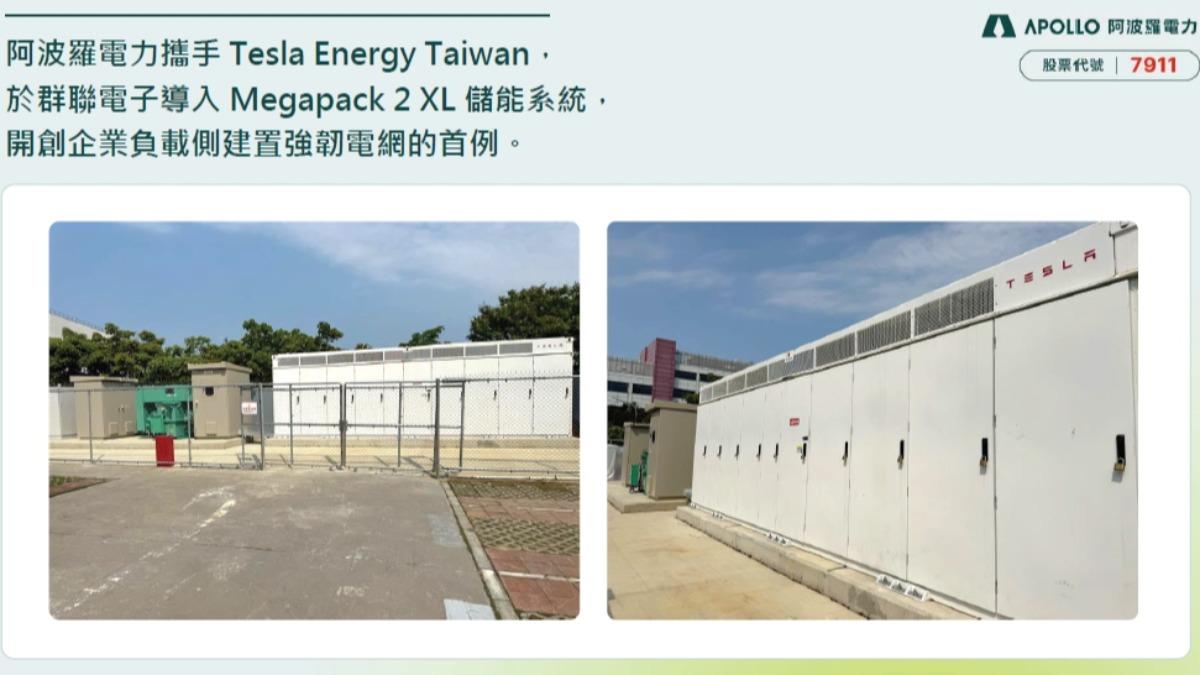 阿波羅電力與Tesla Energy Taiwan深度協作表後儲能市場。(圖/公司提供)