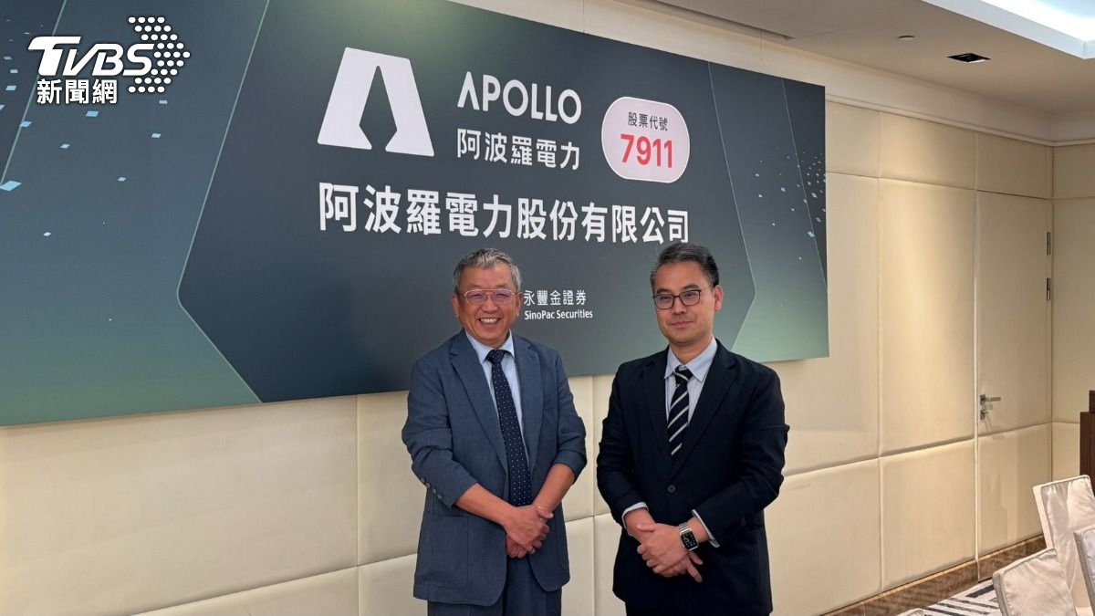 阿波羅電力(7911)董事長王惠民(左)、總經理吳俊儀(右)。(圖/謝佩穎攝)