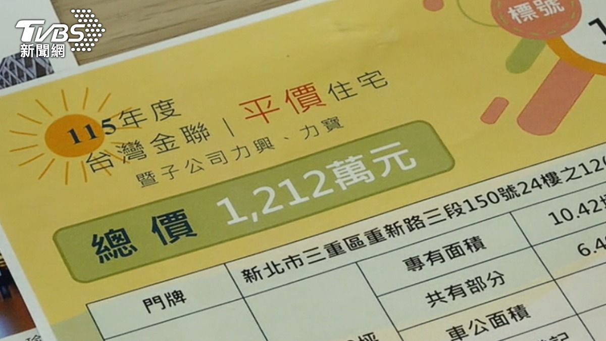 台灣金聯推出的平價宅,整體比市價便宜約92折。(圖/TVBS)