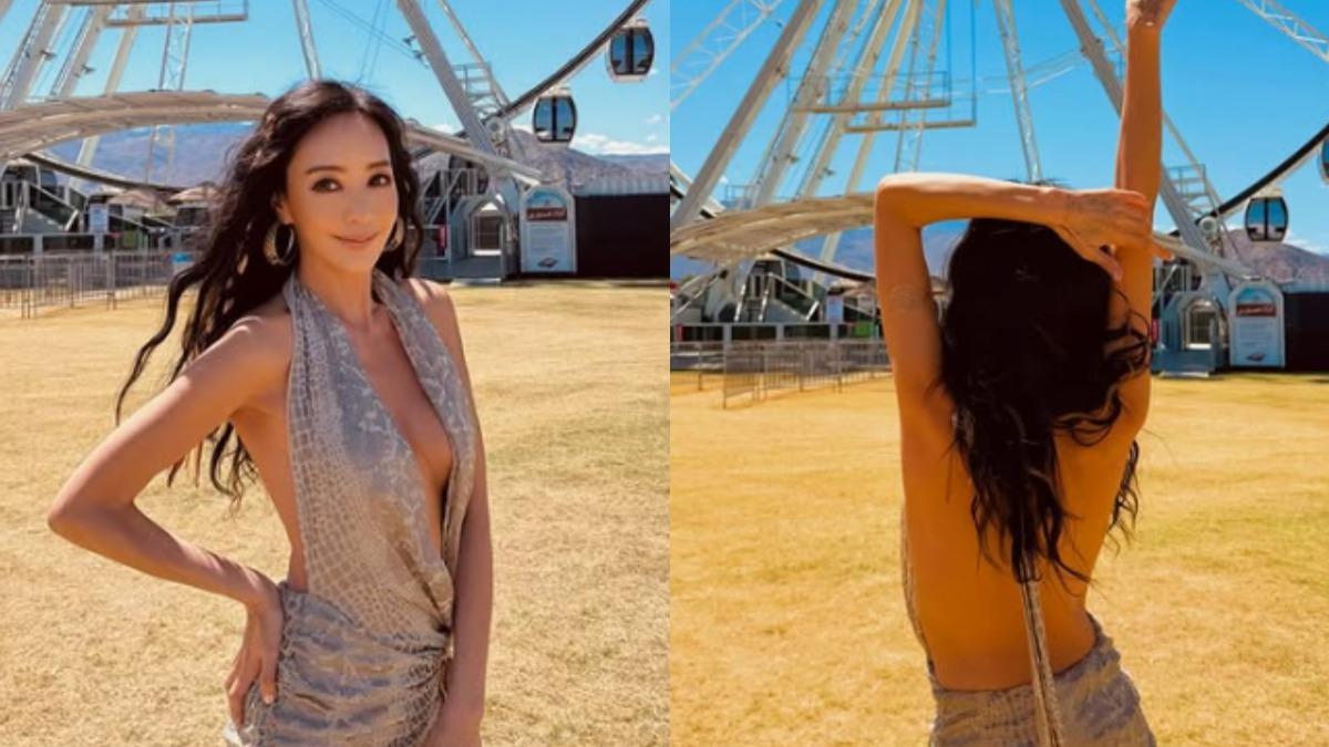 關穎深V大開「解放側乳」! 泳裝胸前挖空「超兇身材」現形