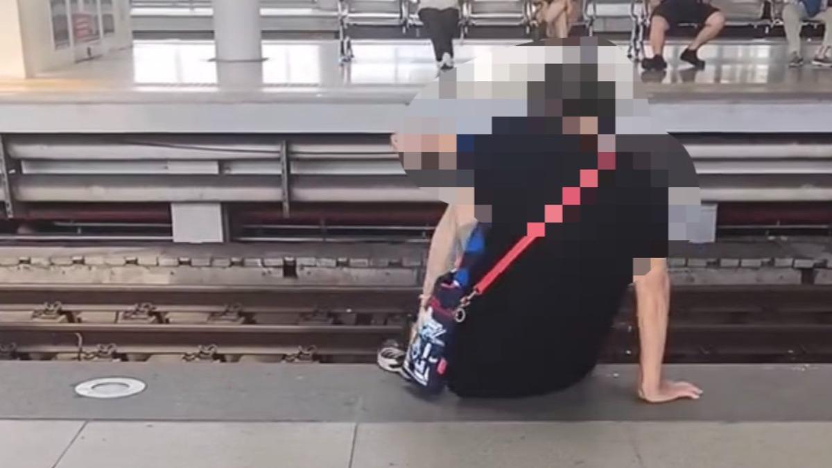 台中阿嬤冒死跳鐵軌撿100元。（圖／threads@yh.sky_0326授權提供）