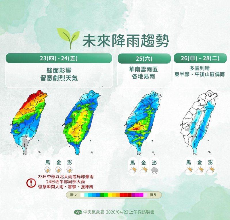 天氣預報-氣象預報-今天天氣-一週天氣-氣象署
