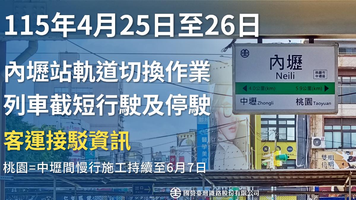 通勤族注意!台鐵軌道切換「這路段慢行至6月」列車將延誤