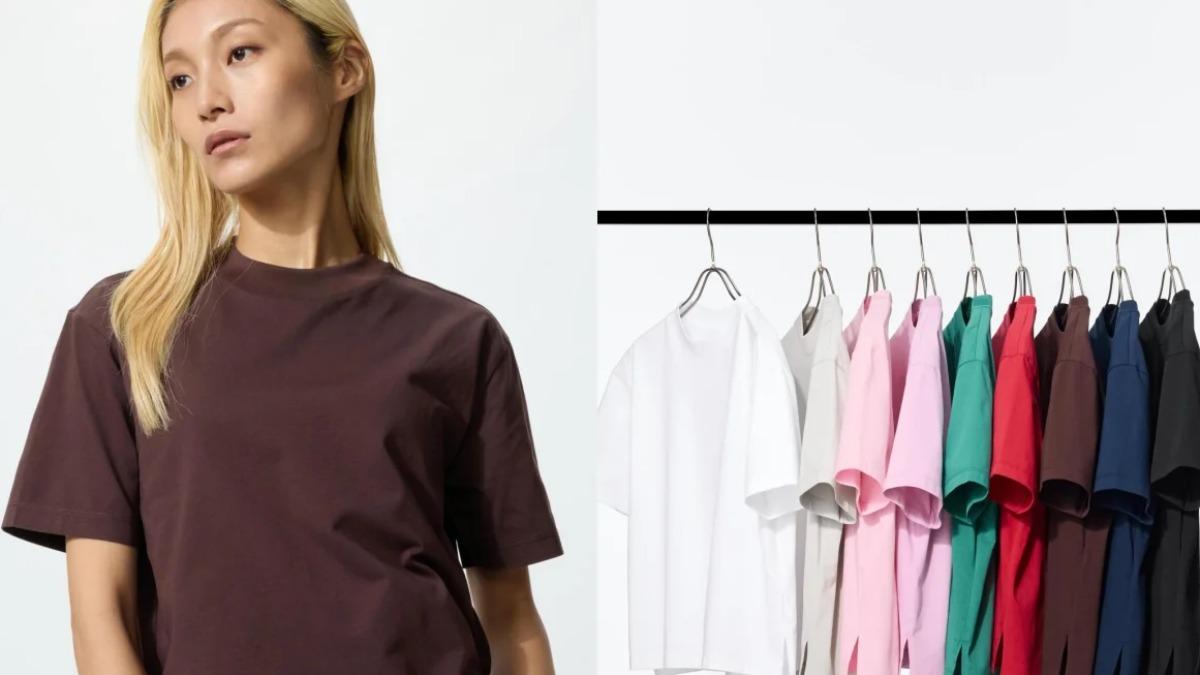 UNIQLO AIRism 棉質短袖 T 恤(貨號: 474405、483457)近期很多人購買。(圖/UNIQLO)